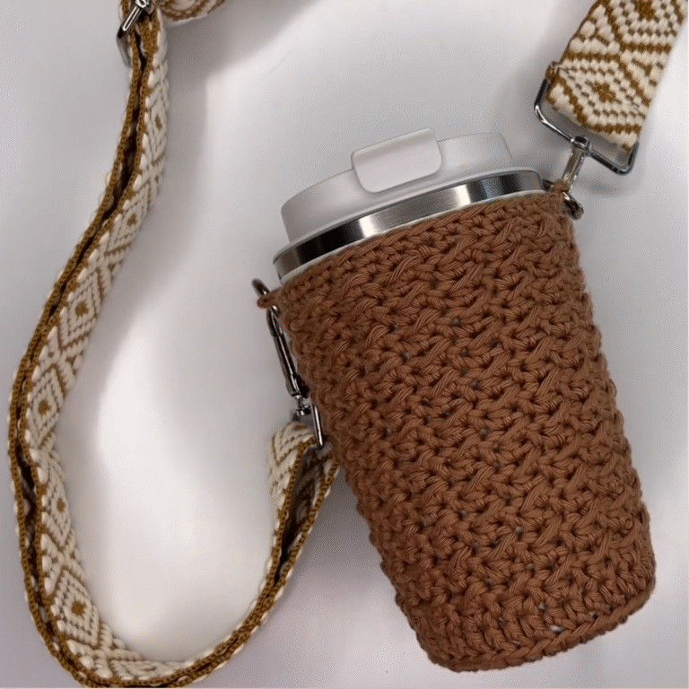 Sip in Style Crochet Sling Cupholder Pattern to Stay Hydrate With Fun