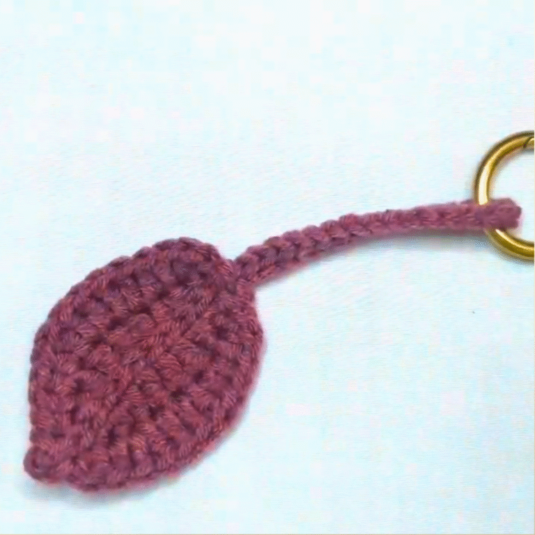 Lovely Free Crochet Leaf Keychain Pattern For Fun