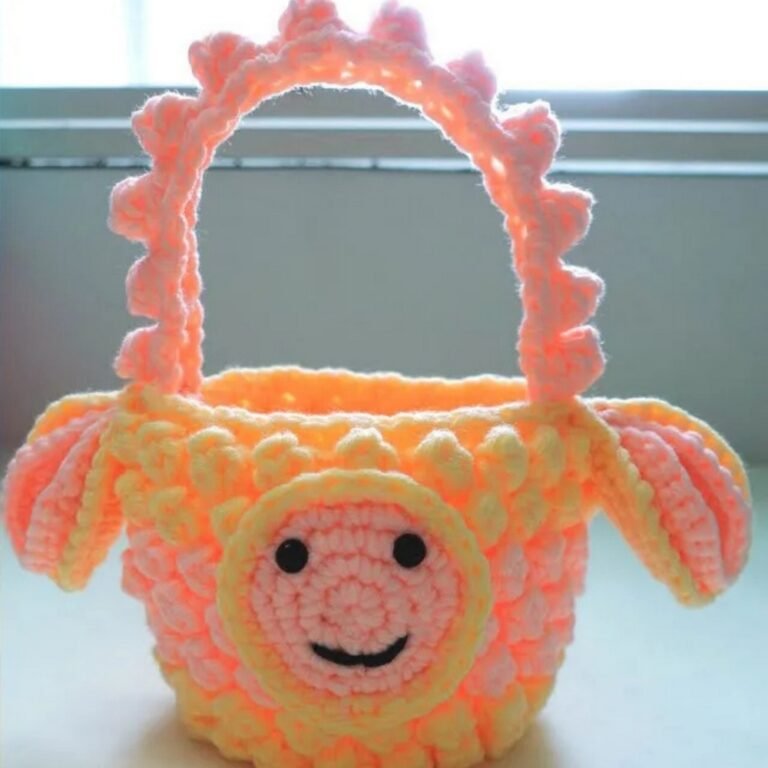 Farm-Inspired Crochet Sheep Basket Pattern for Storage