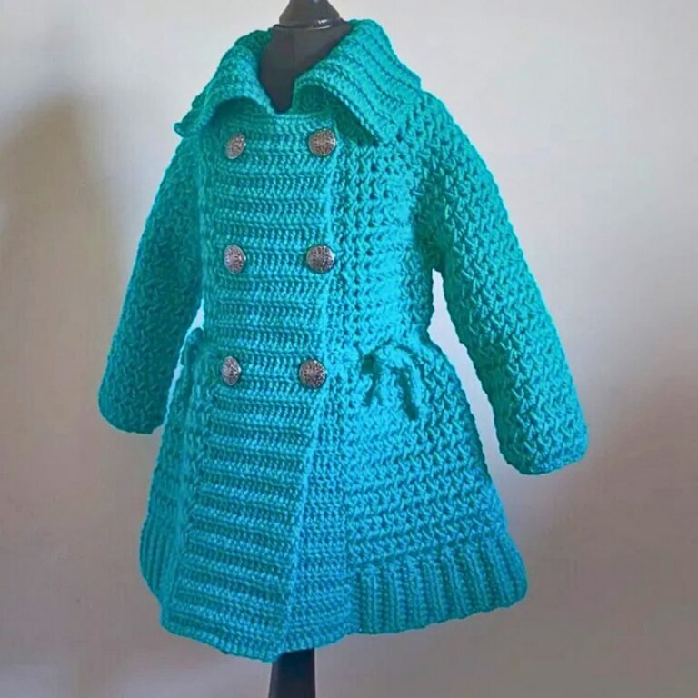 Unique Crochet Double Breasted Coat Pattern for Winter