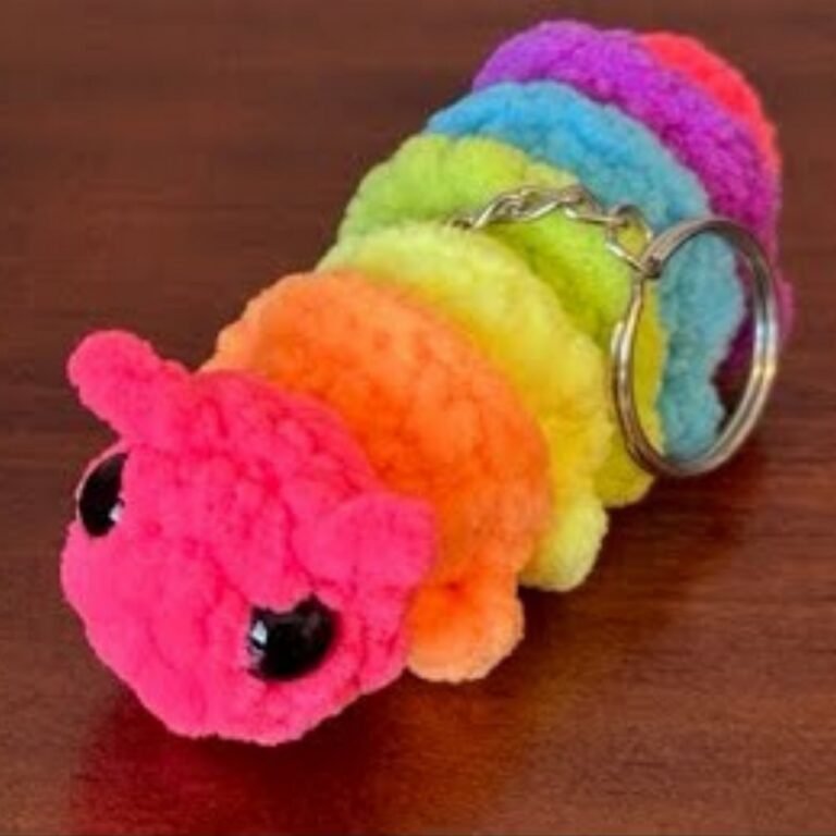 Whimsical Crochet Tiny Caterpillar Keychain for Everyday Fun