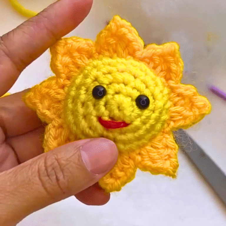Versatile Crochet Mini Sun Amigurumi for Décor and Accessories