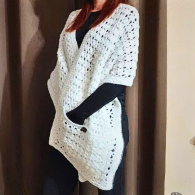 Easy & Stylish Crochet Pocket Shawl Pattern for Fall