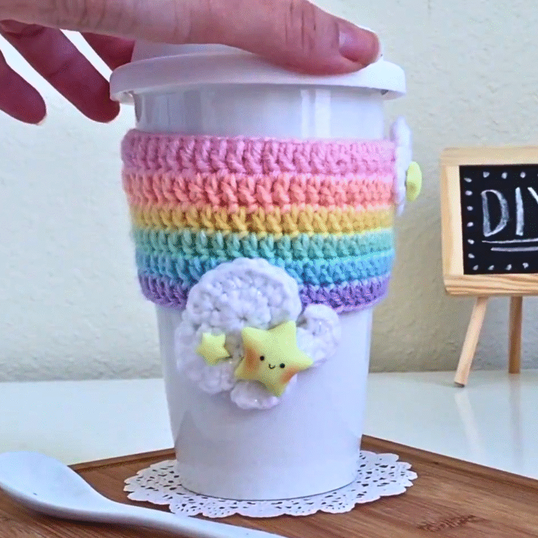 Colorful Crochet Rainbow Cozy Pattern To Stay Stylish and Cool