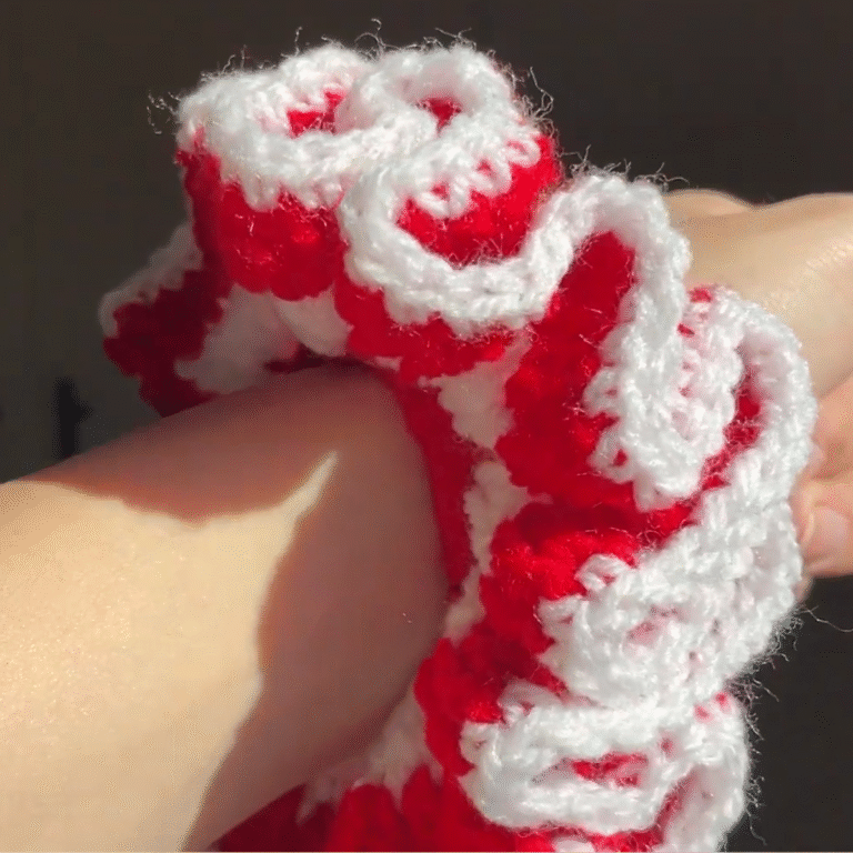 Whimsical Crochet Candy Cane Scrunchie Pattern For Gift