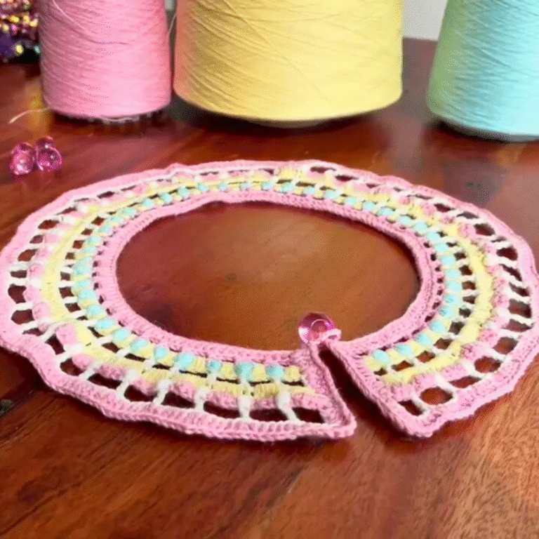 Stunning Crochet Dress Collar Pattern to Warm Your Style